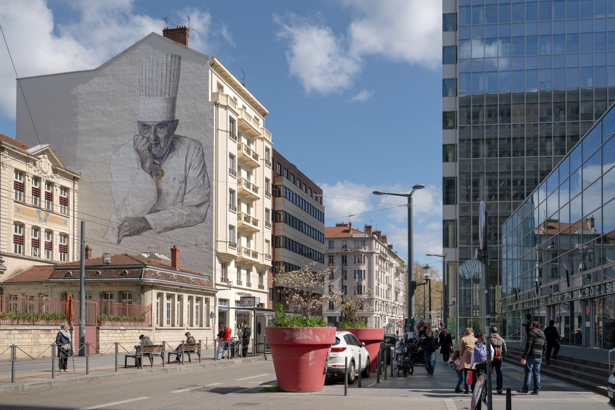 Murale d'un chef cuisinier à Lyon